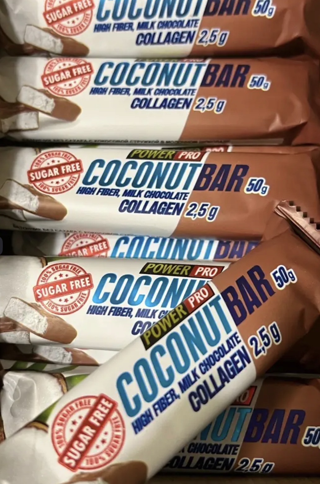 Батончик без сахара с кокосовой стружкой в молочном шоколаде