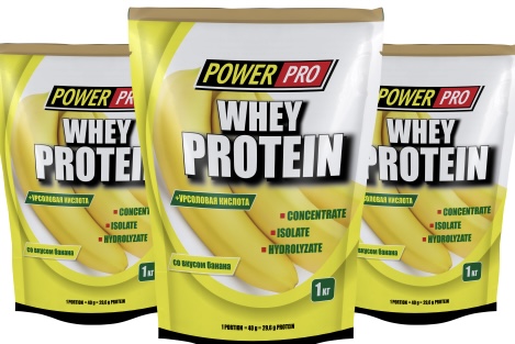 Протеин сывороточный для набора массы Whey Protein, банан